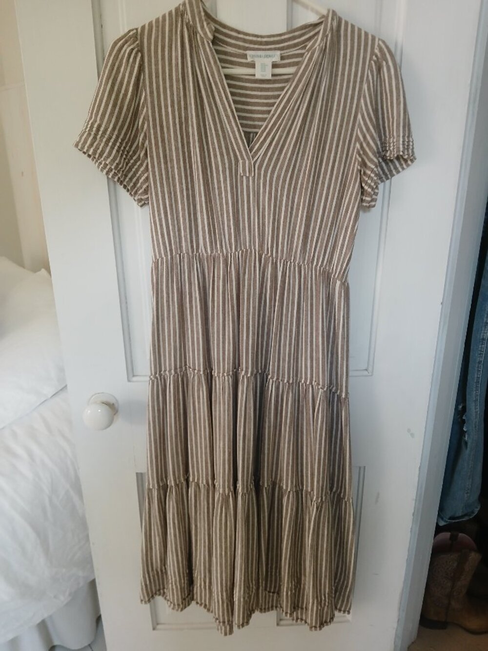 Cynthia Rowley xs linen blend midi dress